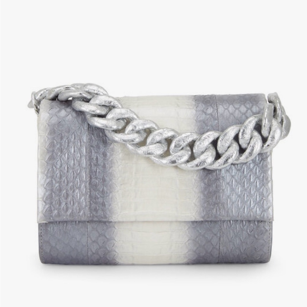 NANCY GONZALEZ
Silver Crocodile & Snakeskin Small Chain Bag
